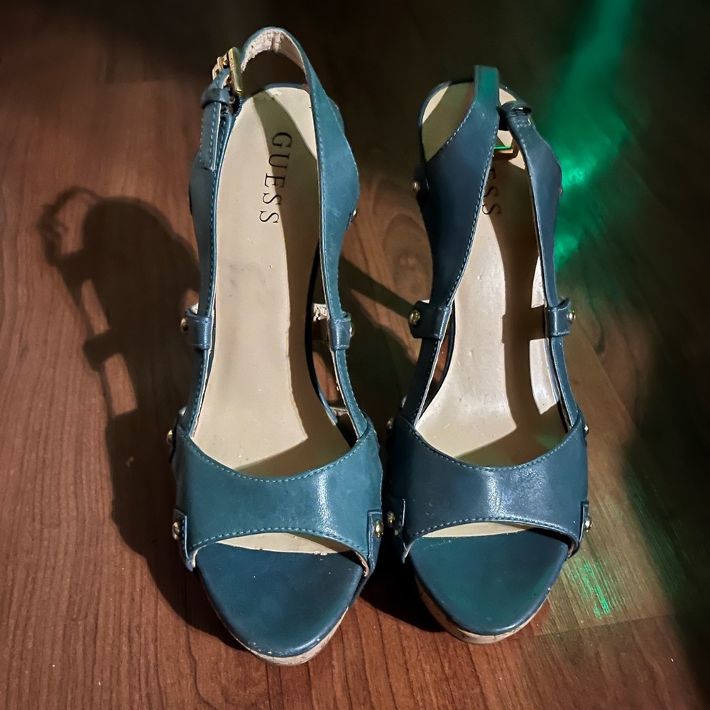 Elegant Teal Strappy Heels